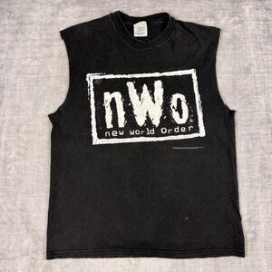 New World Order Shirt Mens XL Black Broken Bones Rule Vtg 1998 Wrestling Cut Off
